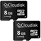 Cloudisk 2 Packs de 8 Go Carte Micro SD Carte mémoire microSD Classe 10 avec Adaptateur SD (2 Packs de 8 Go)