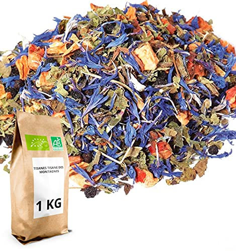 Tisane Bio des montagnes - 1 kg (400 tasses) - Thé en vrac 100% Agriculture Biologique - Thés Direct