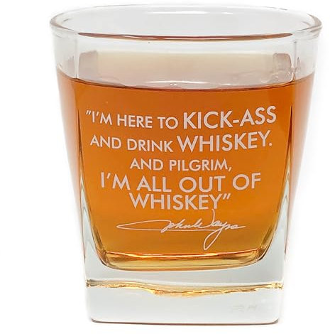 Whiskey-Cocktailglas mit Zitat von John Wayne, 284 ml