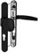 Schmalrahmengarnitur Schwarz RAL9005 Türbeschlag 92mm PZ Langschildgarnitur Wechselgarnitur Haustüre Nebeneingangstüre (Knopf/Drücker, Türstärke 39-54mm)