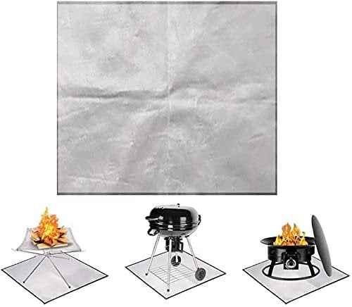 Tongyundacheng Wiederverwendbare Feuerschalen-Matte, für den Außenbereich, Picknick, Grill, Feuerstelle, Schutz, für Camping, Terrasse, Rasenschutz (80 x 80 cm)