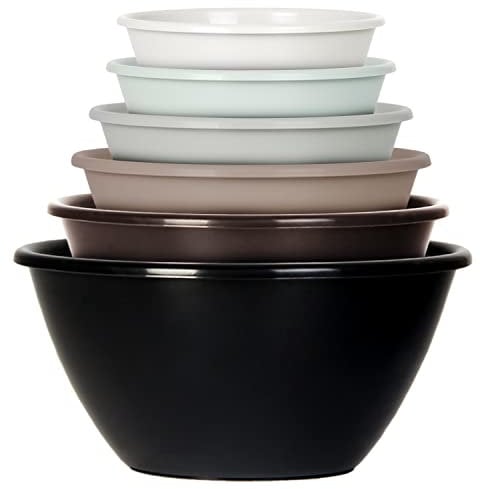 Youngever 6 Pacchi Grandi Ciotole di Plastica, Terrina Plastica, Ciotola da Portata Plastica, Insalatiera Plastica 3.5L 2.4L 1.5L 1L 650ML 350ML (Urban)