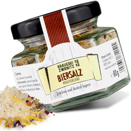Brauerei Zwönitz Biersalz Kräuterliebe - Gewürzmischung - Grillgewürz | Bier Salz als Geschenk für Feinschmecker und Geschenk für Männer - Geschenkidee für Bier Liebhaber