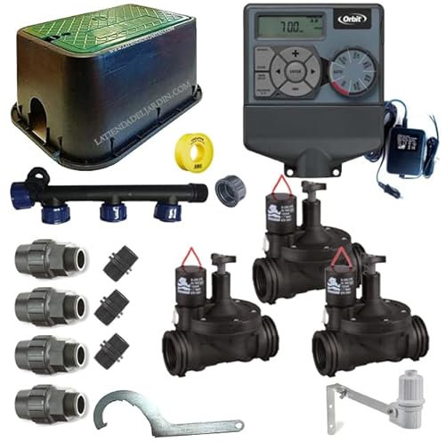 Suinga - Pacchetto IRRIGAZIONE AUTOMATICA Orbit Irrigation 24V, 3 Zone di Irrigazione