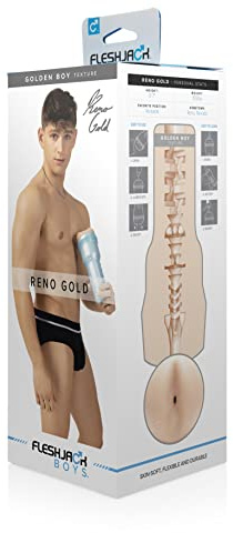 Fleshjack Reno Gold GoldenBoy (Butt) - SuperSkin Masturbator, Sex-Spielzeug extrem realistisch