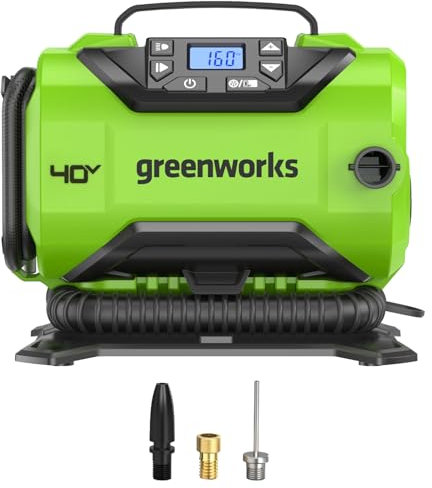 Greenworks 40V Cordless Tire Inflator, 160 PSI Portable Air Compressor, Tool Only