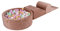 MEOWBABY Parco Giochi in Schiuma con Piscina di Palline 90x30cm/200 Palline per Bambini - Blocchi Morbidi, Velluto, Beige: Rosa Pastello/Menta/Bianco/Beige