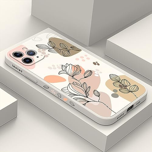 LEECG für iphone 11 Pro Hülle Seite kreatives Design Drucke Schlanke Weiche Schützende Handyhülle iphone 11 Pro 5,8 Zoll-Morandi Weiß