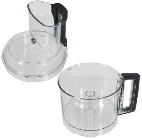 SPARES2GO Mixer Bowl + Lid Cover Compatible with Magimix CS5200XL Food Processor (Clear with Black Handle)