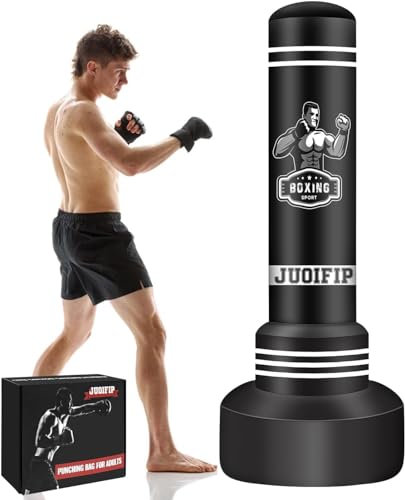 NZQXQJXZ Sac de Frappe Adulte - 180cm Sac de Boxe Lourd autoportant - Sacs de Sable gonflables Kick Sac de Boxe pour l'entraînement MMA Muay Thai