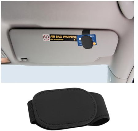 JNNJ Sonnenbrillenhalter Für Das Auto-Visier, Magnetischer Leder Brillenbügel Clip Für Auto Sonnenblende, Leder-Sonnenbrillenhalter Für Auto-Sonnenblende(Schwarz)