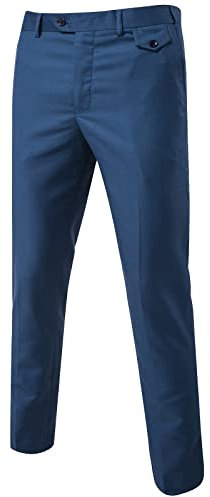 Pantalon Homme Costume Casual Chic Habillé De Travail Avec Poche Slim A Pince Chino Coupe Droite