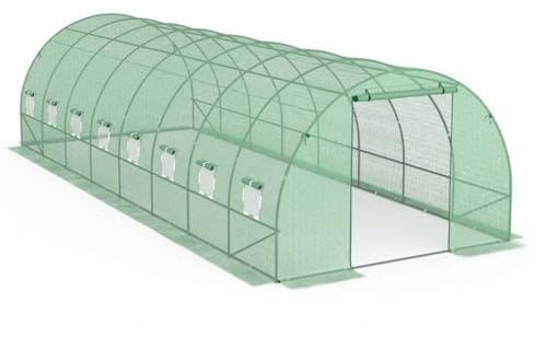 Serre Tunnel de Jardin 24M² avec bâche renforcée