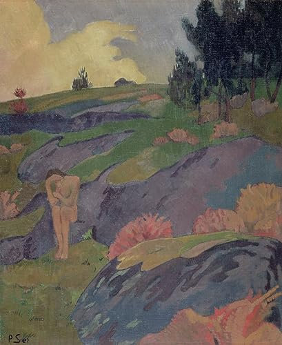 PTLYE Berühmtes Gemälde Bilder Wandbilder Klassische Leinwand Kunst Melancholia Oder Bretonische Eva Von Paul Sérusier Wandbilder Drucke Poster für Wohnzimmer 60x90cm