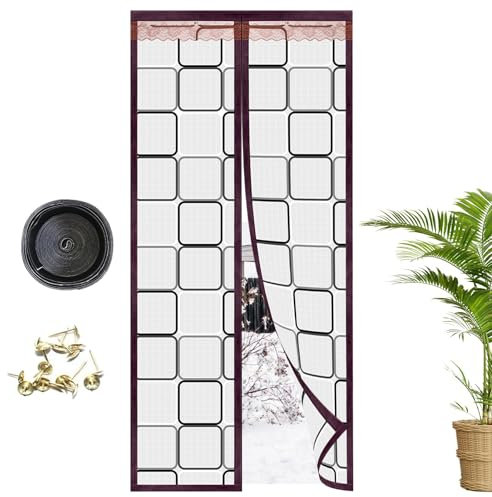 Zanzariera magnetica per porta, trasparente, in EVA, con chiusura magnetica, anti zanzare, resistente, con magneti che si chiudono automaticamente, per balconi