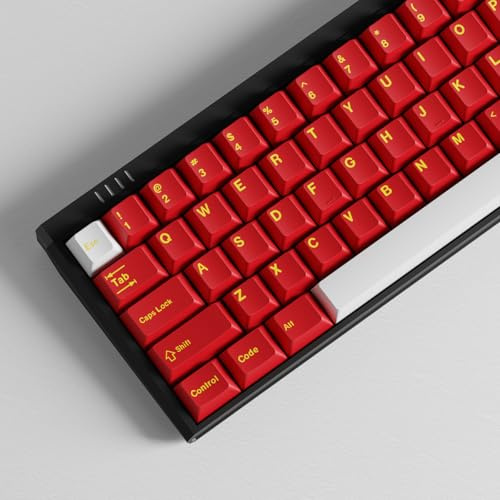 Sumgsn - Juego de 160 teclas de doble inyección, clásicas, rojas, barra espaciadora 7u, de perfil Cherry, para teclados mecánicos con switches Cherry MX, 61/64/87/104/108, ISO/ANSI, diseño Alice