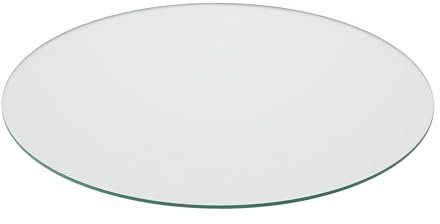 Relaxdays Tablero Vidrio Templado, Ø 80 cm, Grosor 8 mm, Panel Cristal Redondo para Mesa y Chimenea, ESG, Transparente