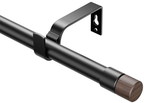 Ausziehbare Gardinenstangen 76-135cm, Dia 19mm Verstellbare Gardinenstange mit Holzmaserung Endstücke für Ösenvorhänge, Elegante Dekorative Vorhangstangen für Schlafzimmer