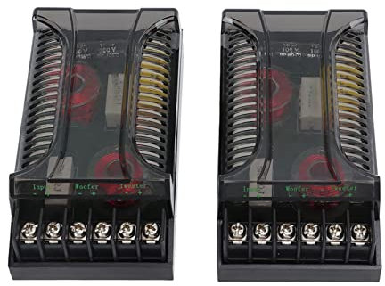 2 Stück 2-Wege-Auto-Audio-Crossover, Motoren-Audio-Zwei-Wege-Lautsprecher-Splitter, Auto-Audio-Frequenzteiler, 2-Wege-Lautsprecher-Frequenzteiler, Autozubehör