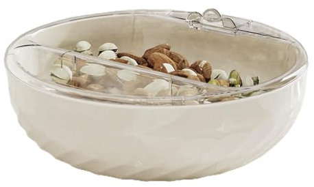 Double Nut Bowl, Snack Bowl with Phone Holder, Double Layer Drain Basket, Transparent Fruit Plate with Phone Holder, Nut Tray, Snack Containers for