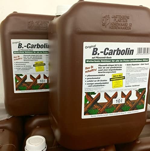 TMV24® B-Carbolin Holzlasur 2x 10L + 1x EW-CHIP! Öl Holzfarbe für optimalen Holzschutz aussen, Braun, Farbe für Holz-Zäune, 2x 10 Liter Holzschutzlasur Wetterfest für Außen & Innen, ähnlich Holzlack