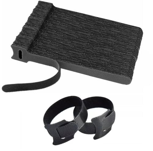 100 Pcs Cable Ties Reusable Hook and Loop Cable Straps Adjustable Tidy Fastening Strap Wire Management for Home & Office Accessories Headphones PC Wire USB Data Cables