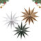 Camilife 3 Stück 12-zackige weiße Papierstern-Weihnachtsdekoration, Deckenbaumschmuck, Raumdekoration, Hängelampenschirm, Weihnachtsfeiertag, Babyparty, Hochzeiten, Geburtstagsparty-Dekorationen