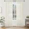 Topfinel Gardinen Vorhang Tunnelzug Stores Gardine Schals140 cm Hoch Voile Curtains Living Room Fensterschals Vorhänge Weiss 225 cm Lang Dekoschal für kleine Fenster
