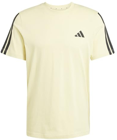 adidas Herren Men 3-Stripes T-Shirt, Powder Yellow, L
