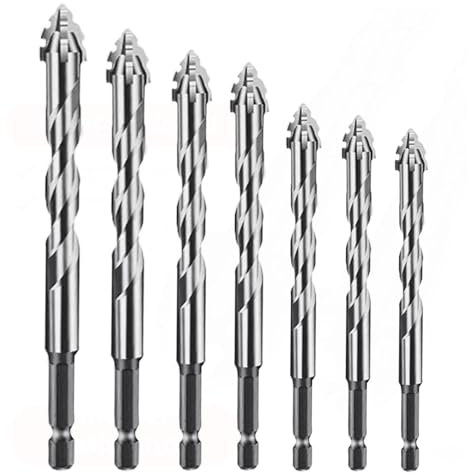 7 Piezas Nuevas de Brocas excéntricas con Dientes de Sierra de Cuatro Ranuras, Broca excéntrica Dentada de Cuatro filos, Brocas excéntricas de Cabeza Oblicua de Alta dureza, 3/4/5/6/8/10/12 mm