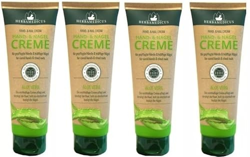4er Pack. Herbamedicus ALOE VERA Hand - und Nagelcreme, 4x 125ml