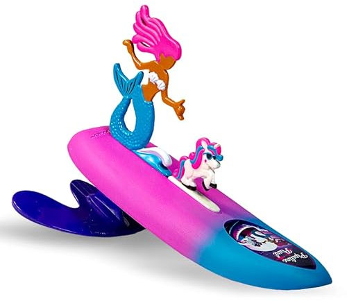 Surfer Dudes Legends & Surfer Pets Wave Powered Mini-Surfer, Haustier und Surfbrett Strandspielzeug - Pipeline Pearl and Crystal