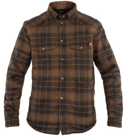 John Doe Motoshirt Hemd, Braun, XL, Herren, Motorradhemd mit Protektoreneinsätzen