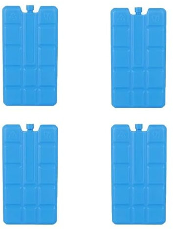 BARAKYEG Lot de 4 Pain de Glace pour Sac Isotherme,Elément de Refroidissement,Sac de Congélation Réutilisables,Bloc de Glace pour Glacière,12h de Refroidissement,200g unité,Plastique,8x15x2cm Bleu