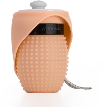 Muitomas, Borraccia per Cani Portatile e AntiPerdite, Compatta e Leggera, Capacità di 350 ml, Colore Peach Fuzz