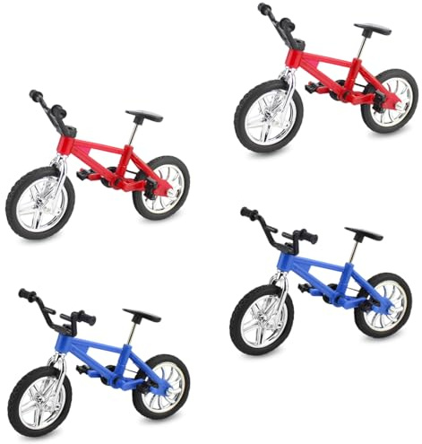 JYNVO 4-teiliges Set Fingerbike, Minibike, Dekoratives Miniatur-Fingerbike, Kinderfahrradzubehör, Mountainbike-Modell, Geeignet für Jungen und Mädchen, Geschenkspielzeug