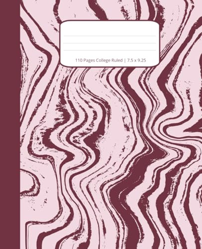Dusty Rose Composition Notebook: College Ruled Notebook – 110 Pages | 7.5” x 9.25”