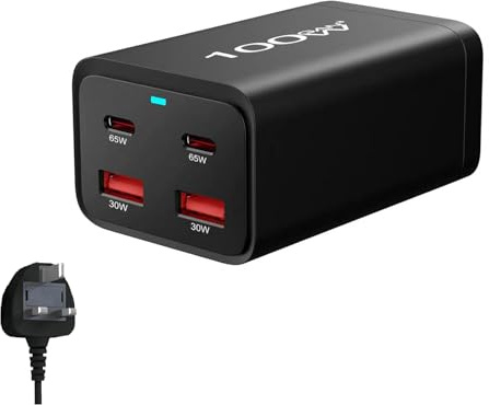USB C Fast Charger: 100W GaN 4 Port Type USB C Charging Station Portable Travel Multi USB Desktop Charger 2 USB A Fast Charger for iPad iPhone 16 15 14 13 12 Pro Max Pixel Note Galaxy