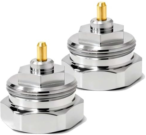 2 Stück Heizkörperventiladapter, Kompatibel mit Oventrop Heizkörperthermostate, aus Metall, für die Umrüstung von Thermostatventilen mit Gewindeanschluss M30 x 1,0 auf M30 x 1,5