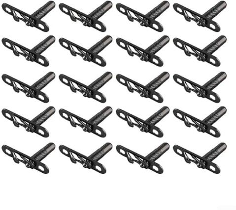Confezione da 20 connettori per mobili in acciaio per armadi e armadi, offrono resistenza affidabile e fissaggio invisibile per mobili in confezione piatta (nero)