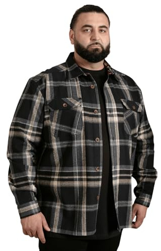Duke Mens Falkirk LS Heavy Shacket Overshirt - Black