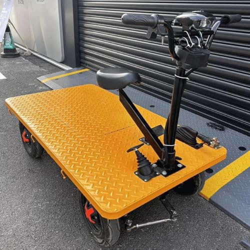 Tragbarer elektrischer Plattformwagen, zusammenklappbar, flach, mit Rädern für Zuhause, Lebensmittel, Garage und Lager, robuster Flachbettwagen für einfachen Transport