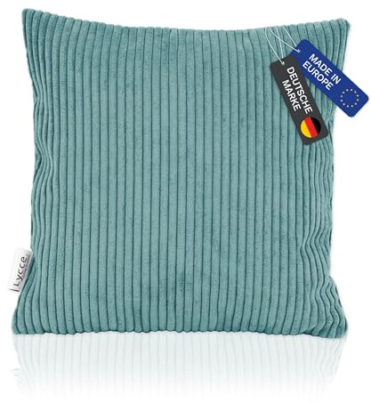 Lycce Kissenbezug, Kissenhülle Cordstoff (40 x 40 cm) türkis