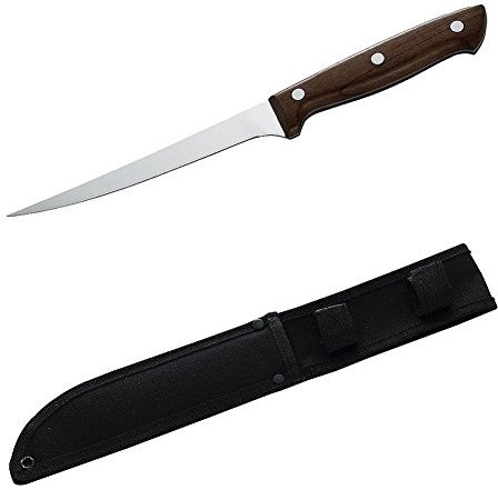 Herbertz Filetiermesser, AISI 420, Klinge 15 cm, Bubinga-Holz, Nylonscheide