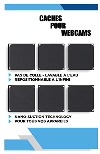 FABUCAN Lot de 6 caches pour Webcam sans Colle et sans Traces - Technologie Nanosuction