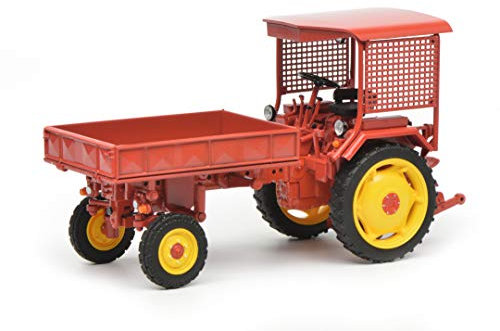 Schuco 450782800 - Fortschritt RS09 - GT 124 mit Pritsche (beweglich), Modellauto, 1:32, rot