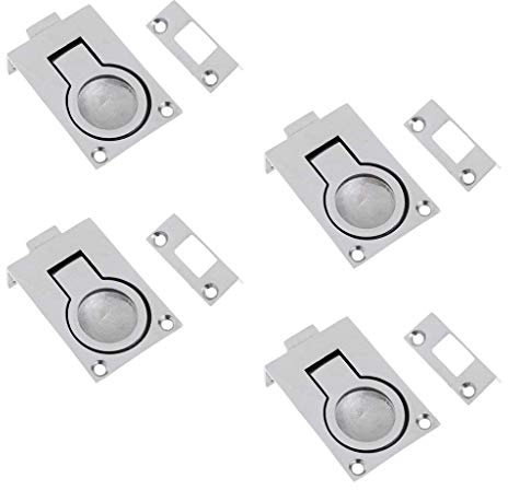 Backbayia 4pcs Latch Traction Lock Boat Hatch Locks & Wipes for Boat Hatch Cabinet Door Storage