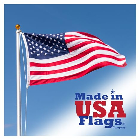 Made in USA Flags Co – Drapeau américain de 15,2 x 25,4 cm – Drapeau américain robuste – Polyester PolyMax de qualité supérieure, rayures cousues et étoiles brodées – Drapeaux américains toutes