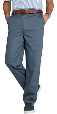 Chums Men's Cotton Chino Trouser - Durable and Practical Elasticated Waist Stretch Fabric Pants with Stain and Water-Resistance Airforce 46W / 31L