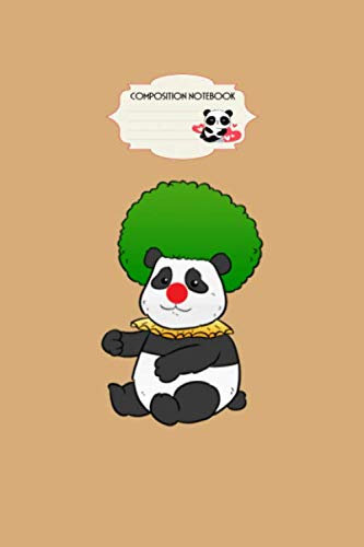 Composition notebook: clown panda - 50 sheets, 100 pages - 6 x 9 inches